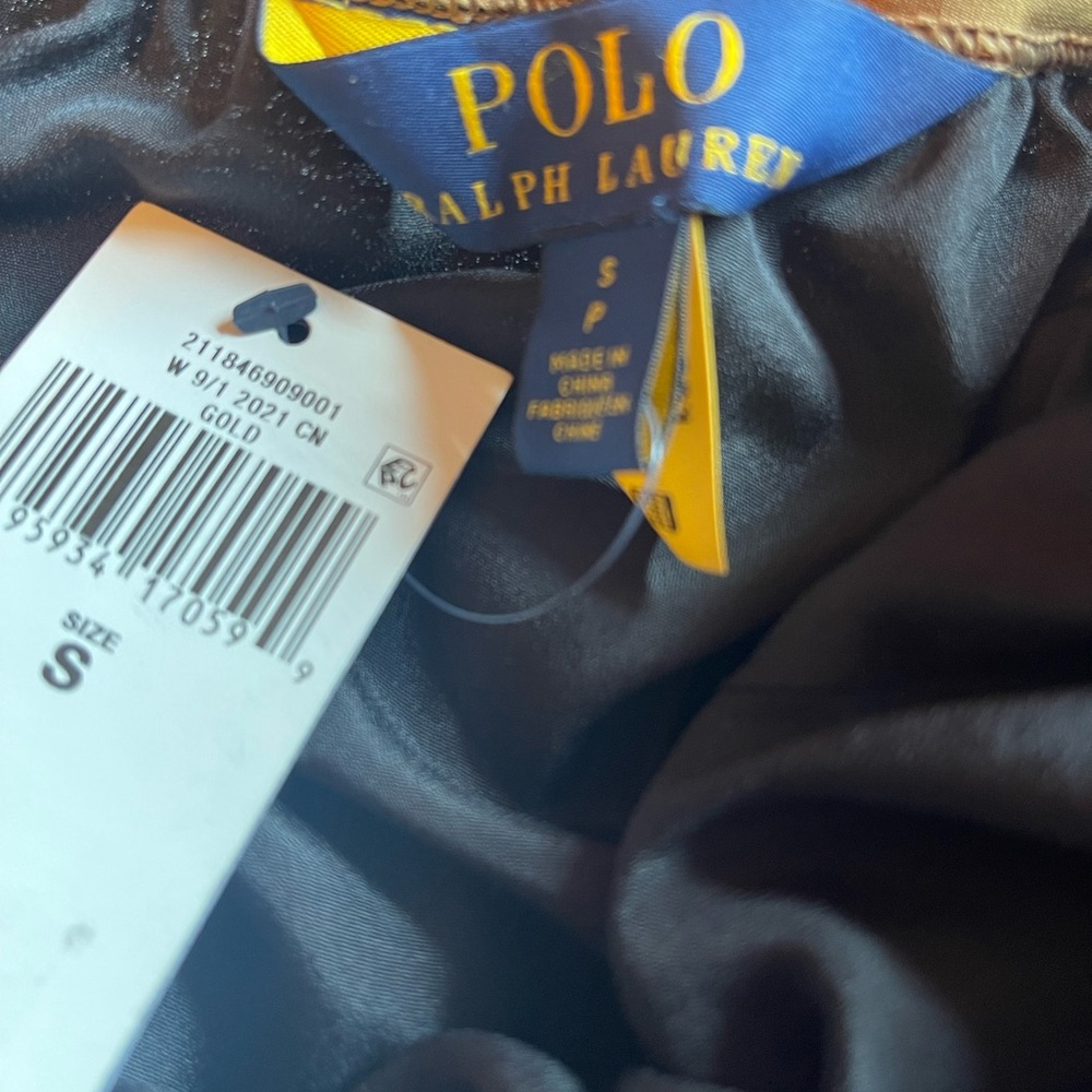 Stunning New Ralph Lauren Gold Pleated Sequined Midi Skirt - Picture 4 of 6